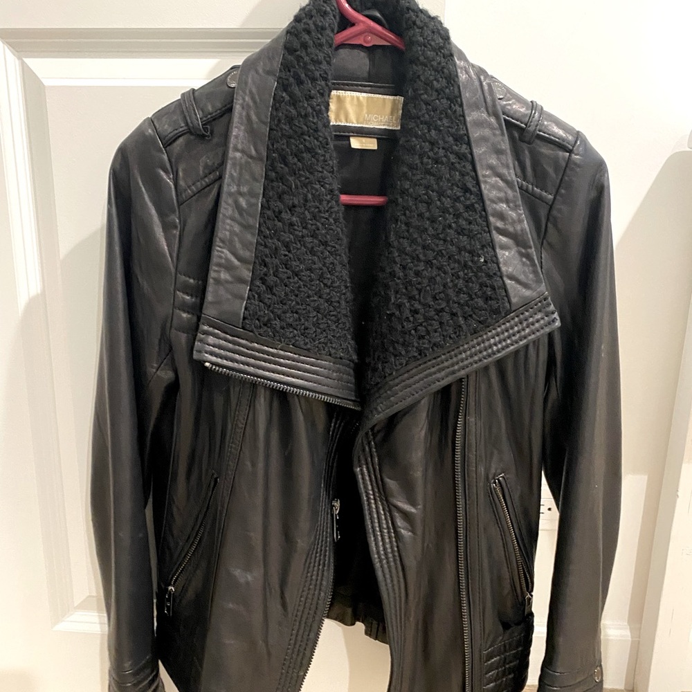 Michael Kors black leather jacket